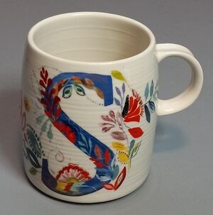 Mug S Initial Anthropologie Starla M. Halfmann Petal Palette Monogram Coffee Tea